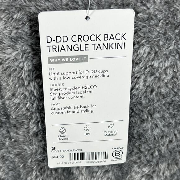 Athleta Tankini Swimsuit Womens Small Orange D-DD Crock Back Triangle H2Eco New - Picture 4 of 8